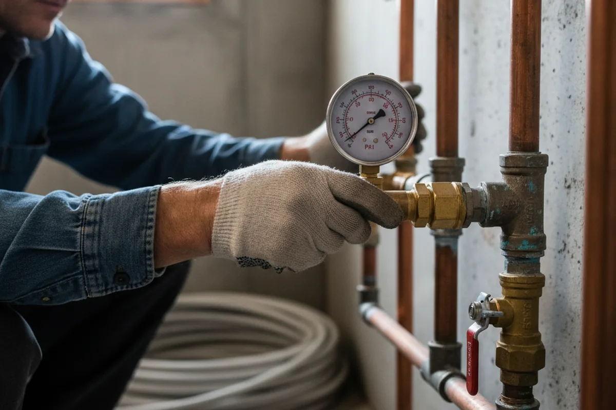 Pressure testing a repaired line during Water Line Repair in Causey
